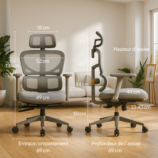 Chaise de bureau ergonomique haut de gamme