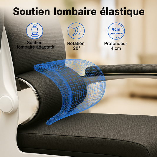 Chaise de bureau ergonomique avec soutien lombaire