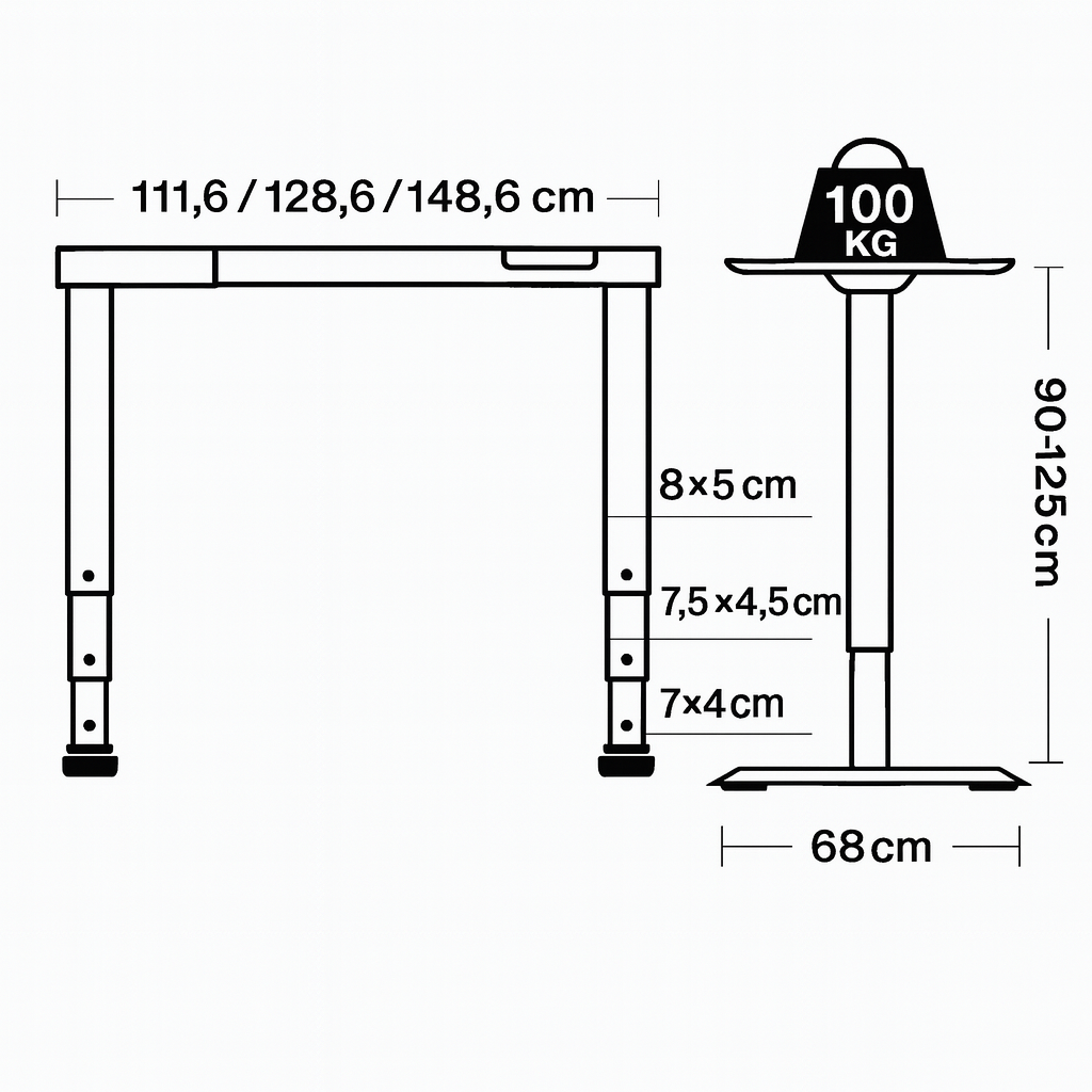 Bureau a hauteur ajustable