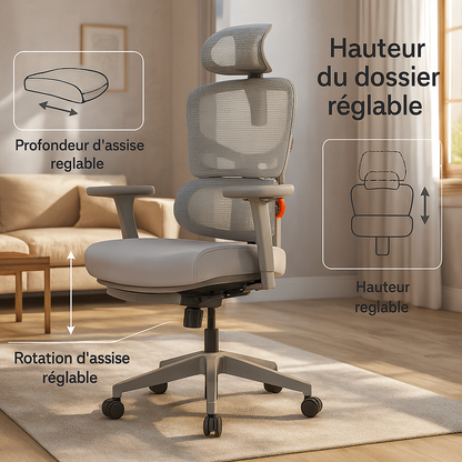 Chaise de bureau ergonomique haut de gamme