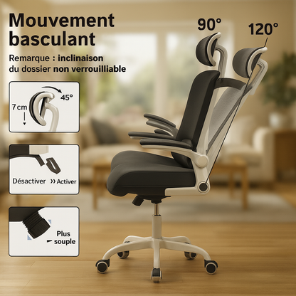 Chaise de bureau ergonomique avec soutien lombaire