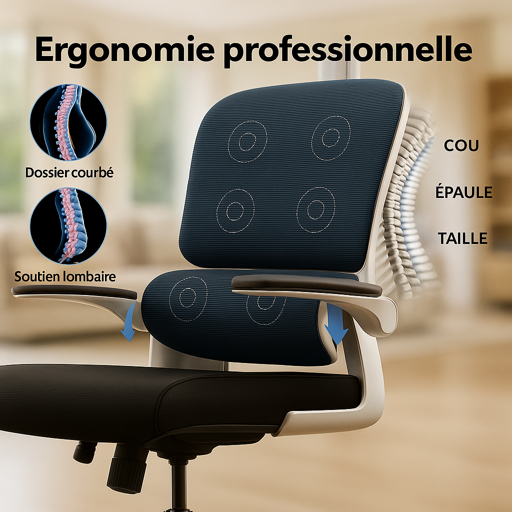 Chaise de bureau ergonomique avec soutien lombaire