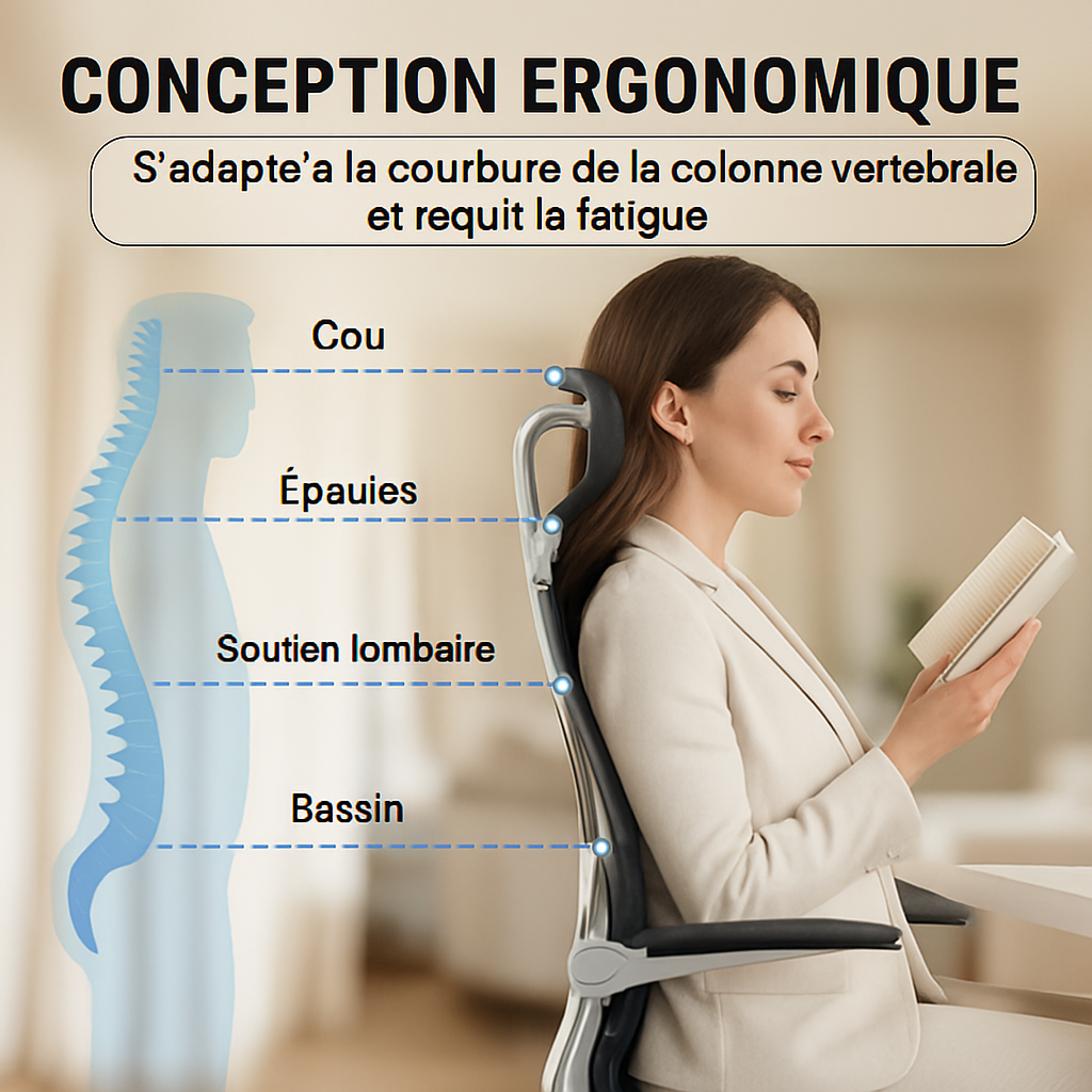Chaise de bureau ergonomique avec soutien lombaire